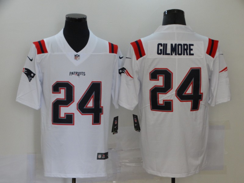 Men's New England Patriots Stephon Gilmore #24 White Jersey